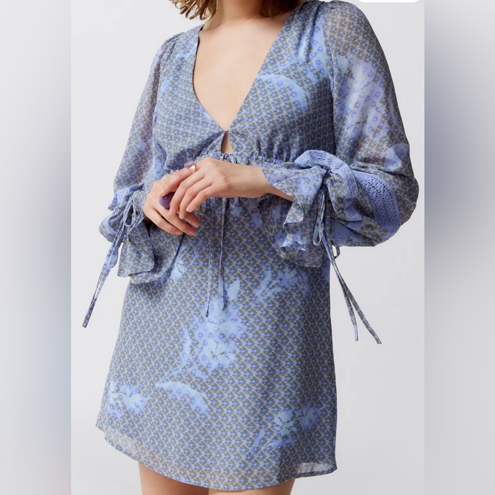 Urban Outfitters Blue Floral Mini Dress
